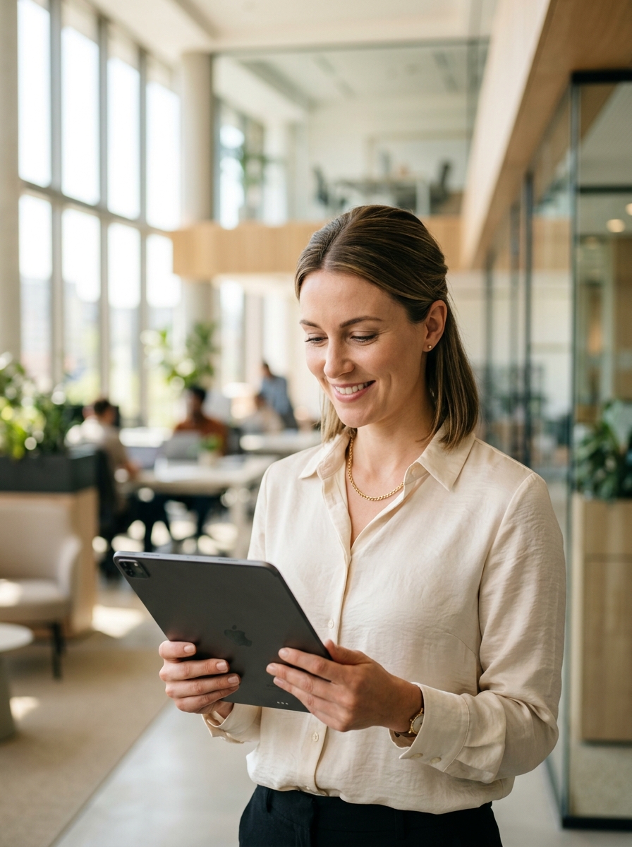 Amber ERP Business User with Tablet